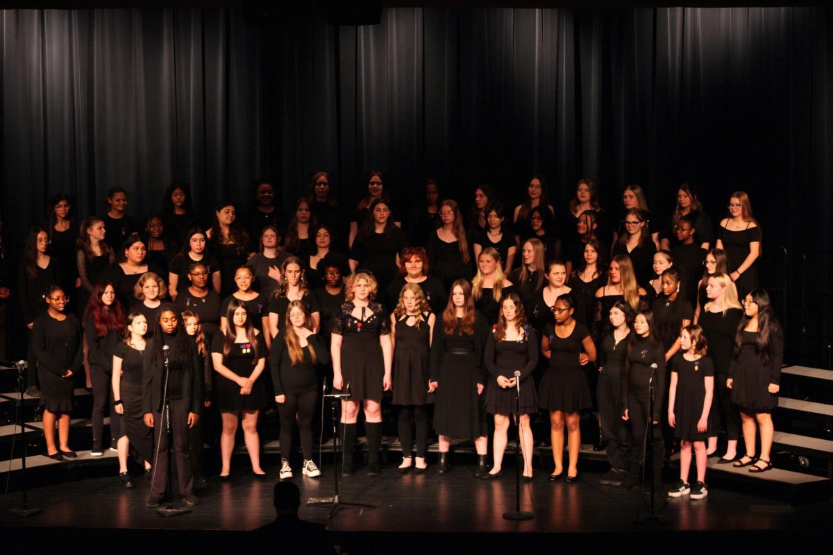 The middle school choir at the Spring Pops concert.