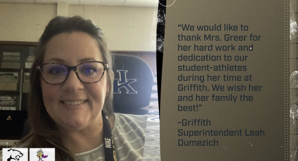 A letter stating the news of Kelly Greer’s leave was hung up on the athletic office door. (Photo from JEDtv Sports Network)