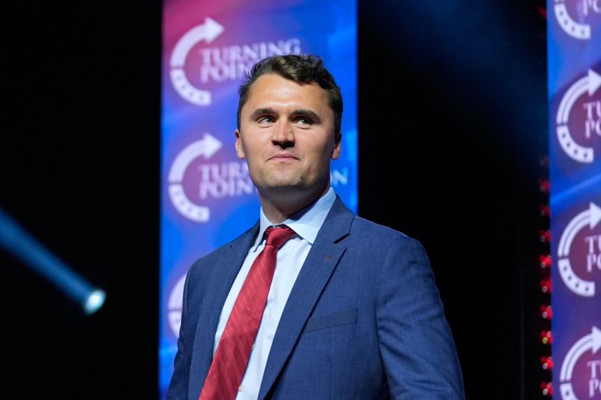 Charlie Kirk presents at Turning Point event before his death in September of 2025. Kirk was the founder of Turning Point and held many events like this at colleges.