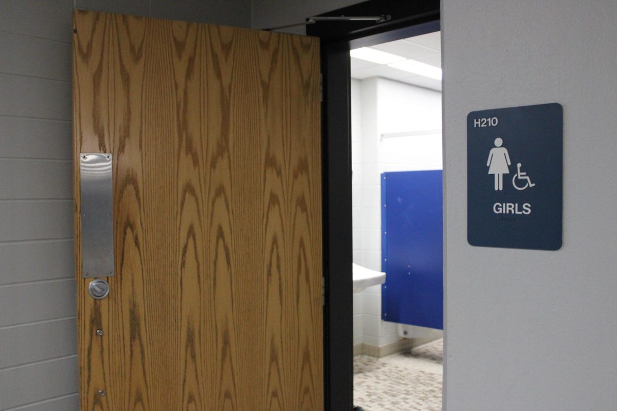 Upstairs girls bathroom currently open again not only during passing periods but also during classes.