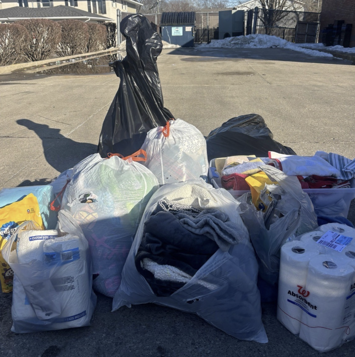 The donated items sit outside of the Lake County Animal Control. The inspiration to support a shelter came from the desperate need of supplies that shelters lack after the holidays.