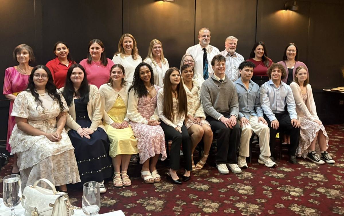 The top ten seniors and the guests they brought with them to the dinner. This was taken on April 30, 2026 at Little Italy in Dyer.